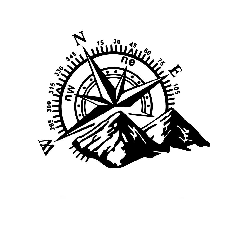 LYKX Adventure Sports Compass Car Sticker Wrap Vinyl Decal Mountain Car-Styling Auto Engine Cover Door Window Multiple Sizes