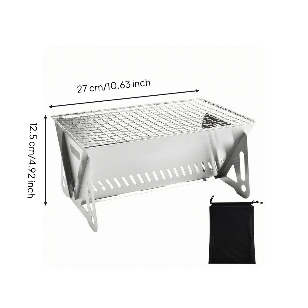 Folding Camp Stove with Grilling Rack | Ventilated Side Panels for ventilation,