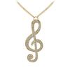 harmtty Fashion Women Fully Rhinestone Music Note Pendant Long Chain Sweater Necklace,Silver