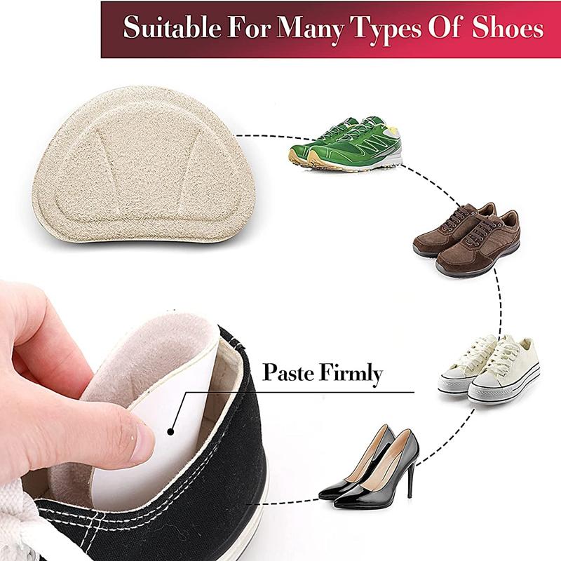 2Pcs High Heel Cushion Pads Heel Liners Grips Foot Care Protector Shoe Insoles Stickers for Loose Shoes Heels Sneakers Women Men