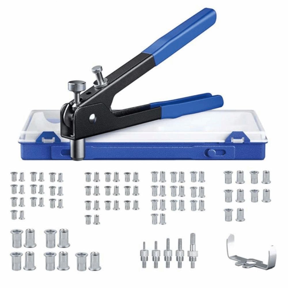 86Pcs with Metric Nuts Assortment Blind Hand Riveter Threaded Insert Rivet Tool Repairtool