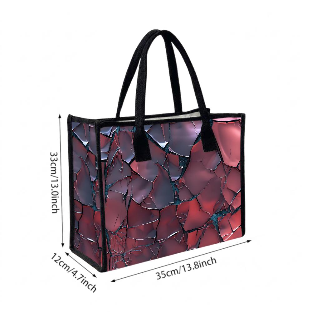Chic Cracked Pattern Tote Bag Large Capacity Handbag for Daily Commute
