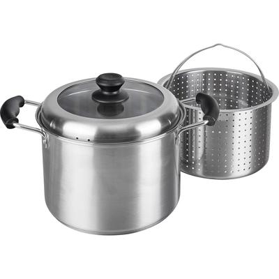 Pasta Pot, 22cm, Stainless Steel, Gas/IH Compatible, Thick Base, with Lid, Rosier RB-2319
