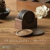 EXDUCT Wooden Coaster Set of 6 with Storage Case Suitable for and Alcoholic - Waterproof, Non-Slip, Heat-Insulating, Cups, Tea, Coffee, Beverages.