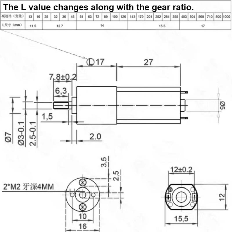 1PC DC 6V 12V Gear Motor 12-923RPM CW CCW Speed Reduction Gearbox Motor JGA16-050 Electric Engine DIY Accessories Car Boat Model