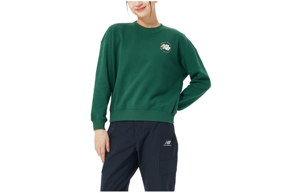 New Balance Sweatshirts Women s Green Crew Neck Moderate Regular AWT23336-NWG S