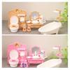 1 Set 1:12 Dollhouse Mini Bathroom Furniture Set With Bathtub Toilet And Wash Sink For Doll Home Model Decor Accessories
