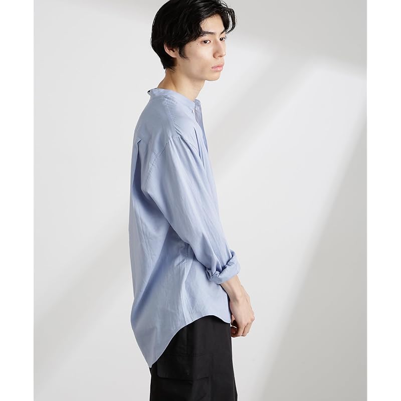 [Nano Universe] anti-smell linen band color shirt long sleeve men's S 115 saxophone 672-5120208