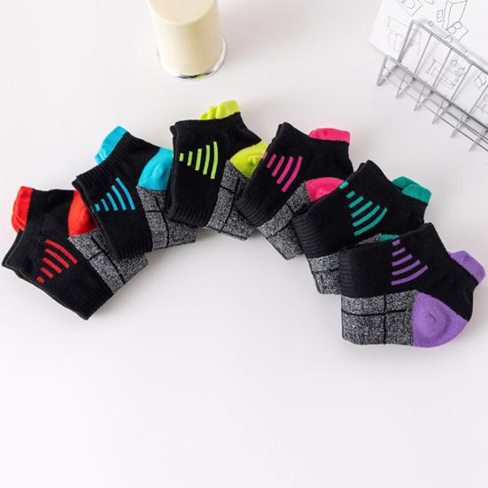 5 Pairs Men's Cotton Ankle Socks Athletic Cushioned Performance Socks Moisture Wicking Breathable Running Socks