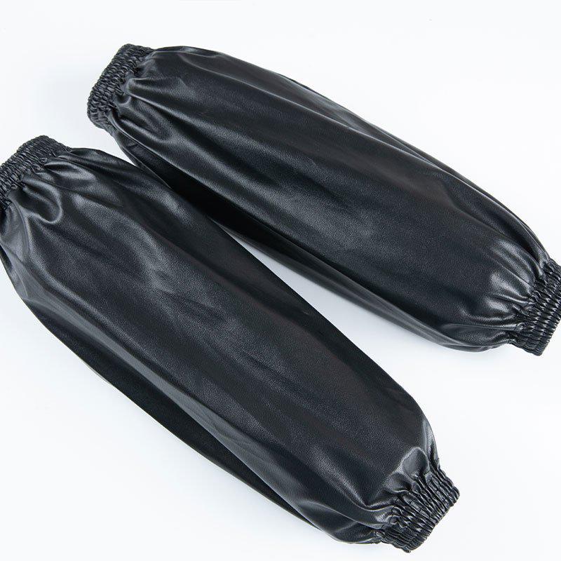 Thick Wear-Resistant Waterproof PU Leather Arm Sleeves for Adults - Oil-Proof Dishwashing and Kitchen Cuffs, Plus Size Available.