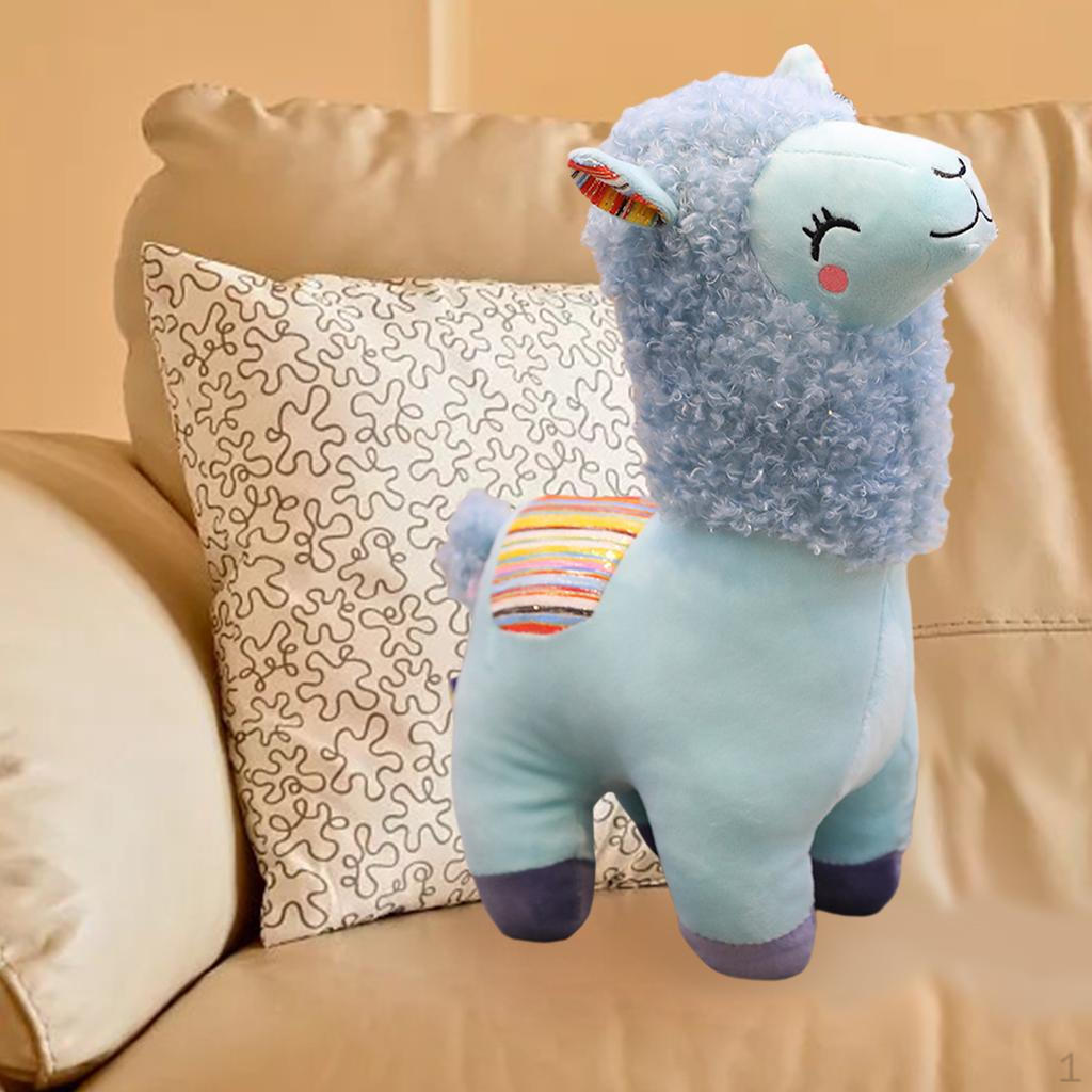

Alpaca Plush Toy pillow Llama Doll Cushion Office Years Gift for Kids Adults blue 25cm