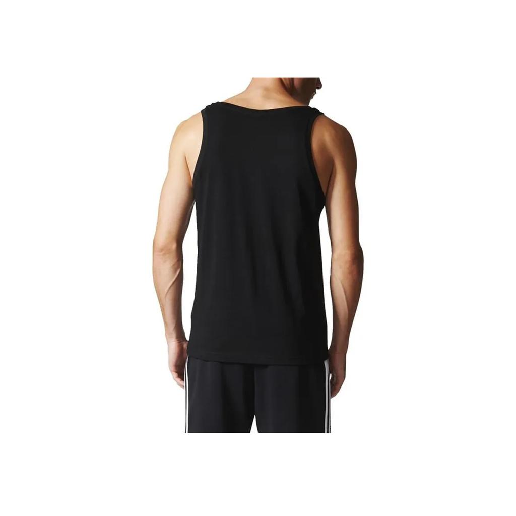 Adidas Originals Trefoil Letter Print Pattern Round Neck Fitted Sleeveless Vest Men Tops Black BK7104