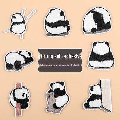 Patch thermocollant Panda de dessin animé pour tissu sans couture et réparation de sac à dos