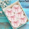 2 Or 6Pcs/Set Non-Slip Pink Bow Print Car Cup Holder Coasters Universal Fit Interior Accessories