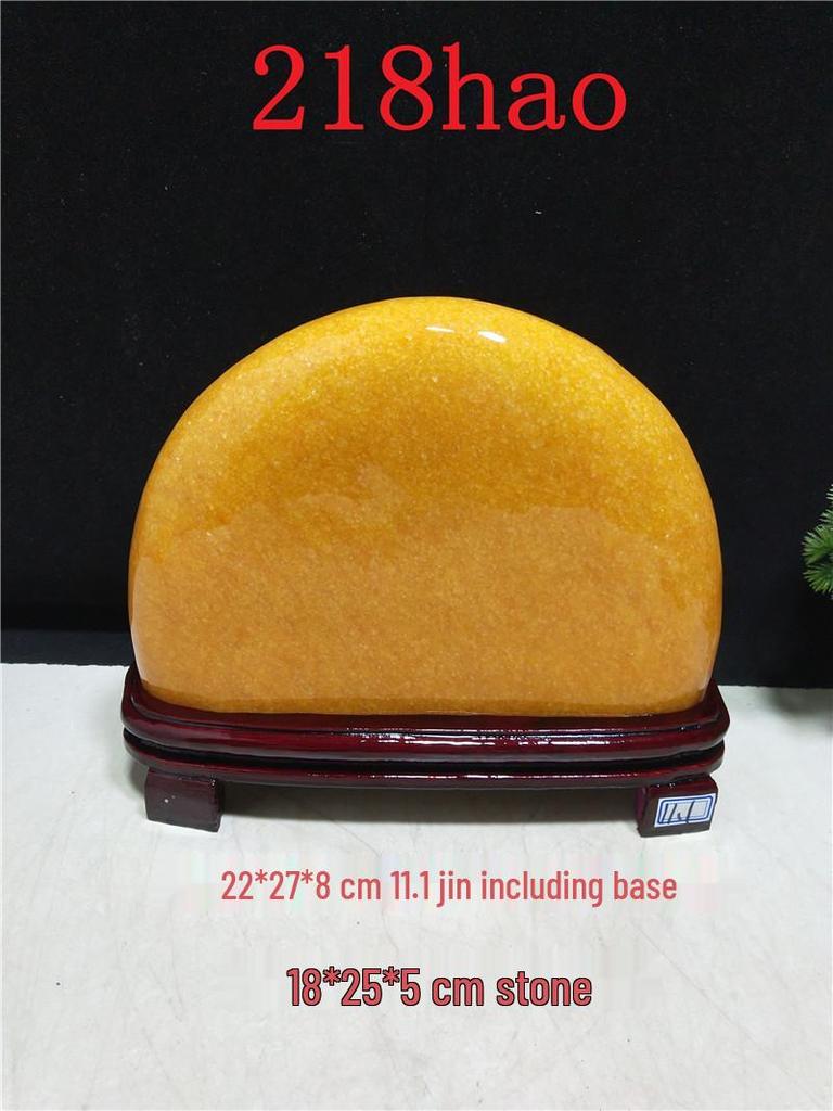 Yellow Dragon Jade Decorative Stone: Feng Shui Ornament for Home Entrance