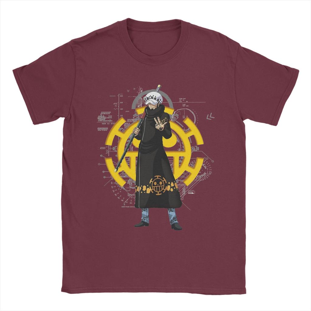 Trafalgar Law Ones Pieces T Shirts for Men 100 Cotton Funny TShirts O Neck Tee Shirt Short Sleeve Clothes Unique