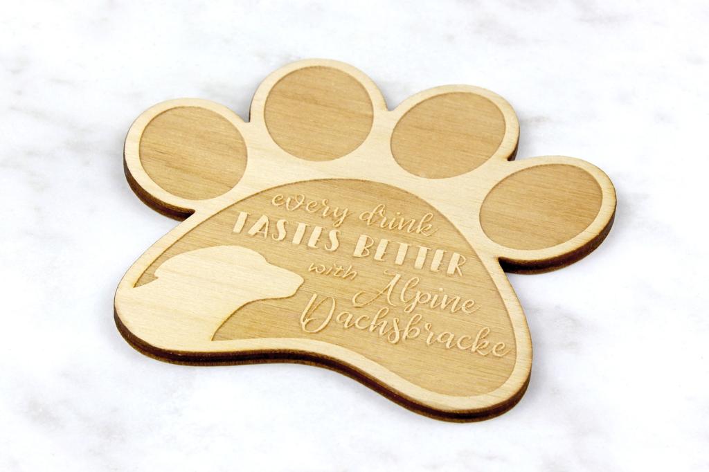 Alpine Dachsbracke - Mug coaster, engraved coaster with dog, gift for dog lover by Art-Dog brand