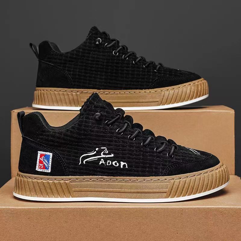 New men's shoes autumn new corduroy surface one-pedal lazy board shoes versatile trend men's casual sports shoes