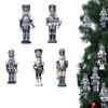 12/24Pcs Wooden Nutcracker Soldier Pendant Mixed Style Christmas Home Decoration  New Year