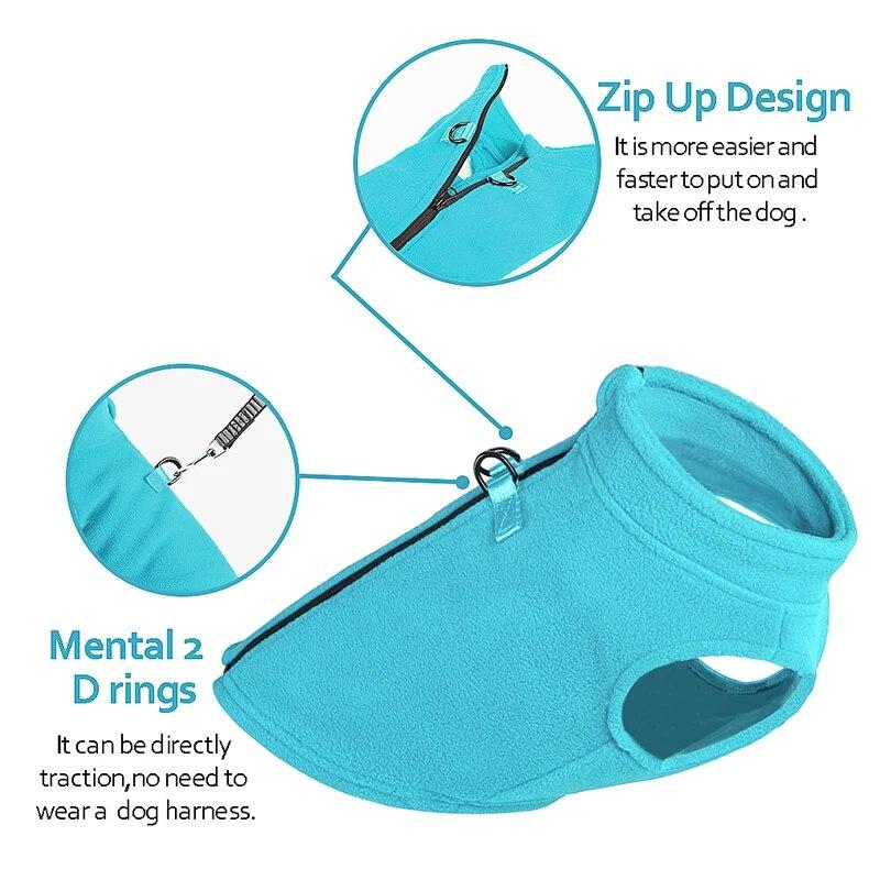 Warm Dog Vest Soft Fleece Clothes Puppy Clothing Bulldog Coat Pug Costume Poodle Chihuahua Jacket Outfits For Small Medium Dogs