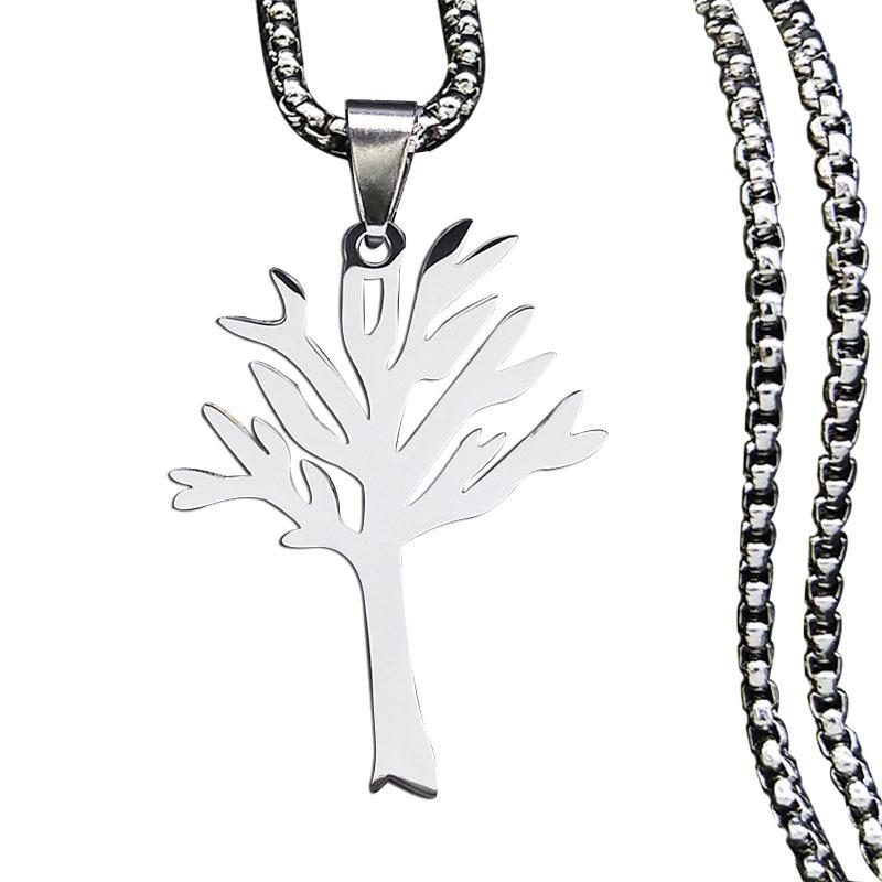 Stainless Steel Tree Pendant Necklace Jewelry Accessories for Men and Women Jewelry Gifts