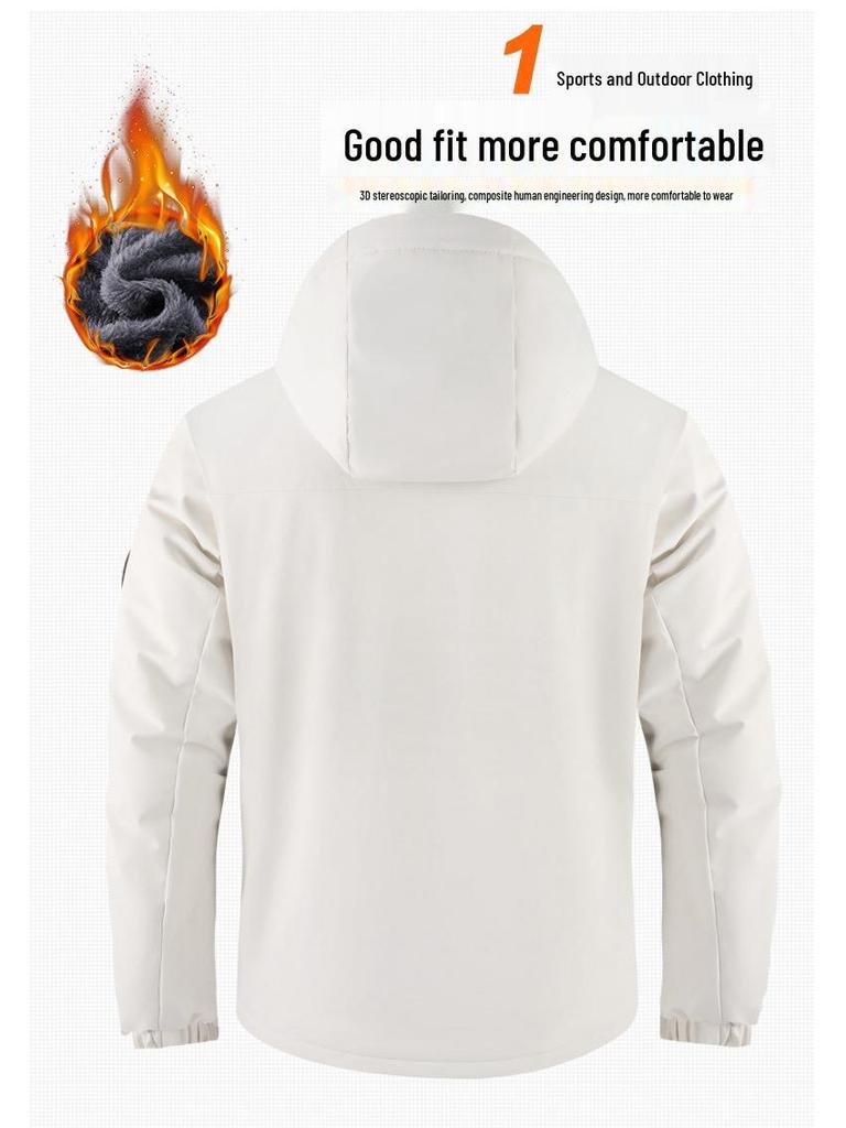Veste à capuche tendance Automne/Hiver en Coton, Doublée Velours, Épaisse pour la Chaleur - Manteau Décontracté pour Couples