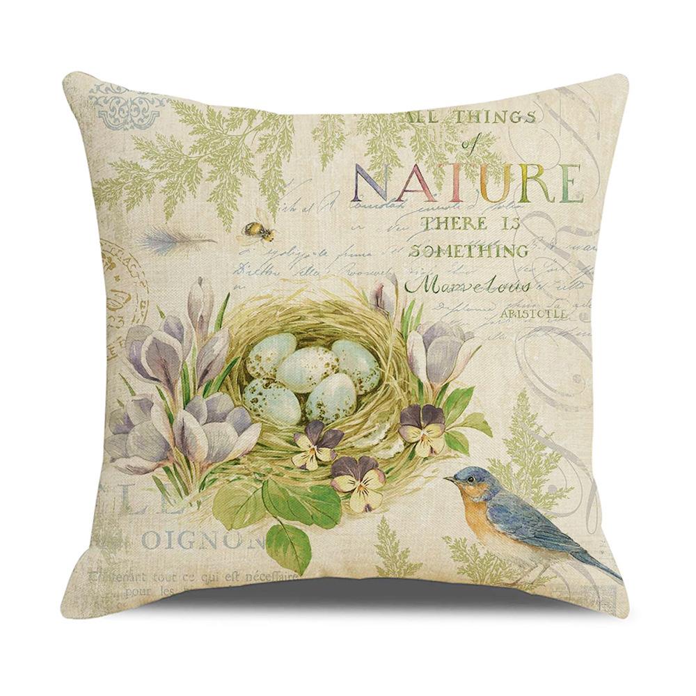 New Home Soft Furnishings Retro Butterfly Newspaper Linen Sofa Office Pillow Cover Cushion Cover