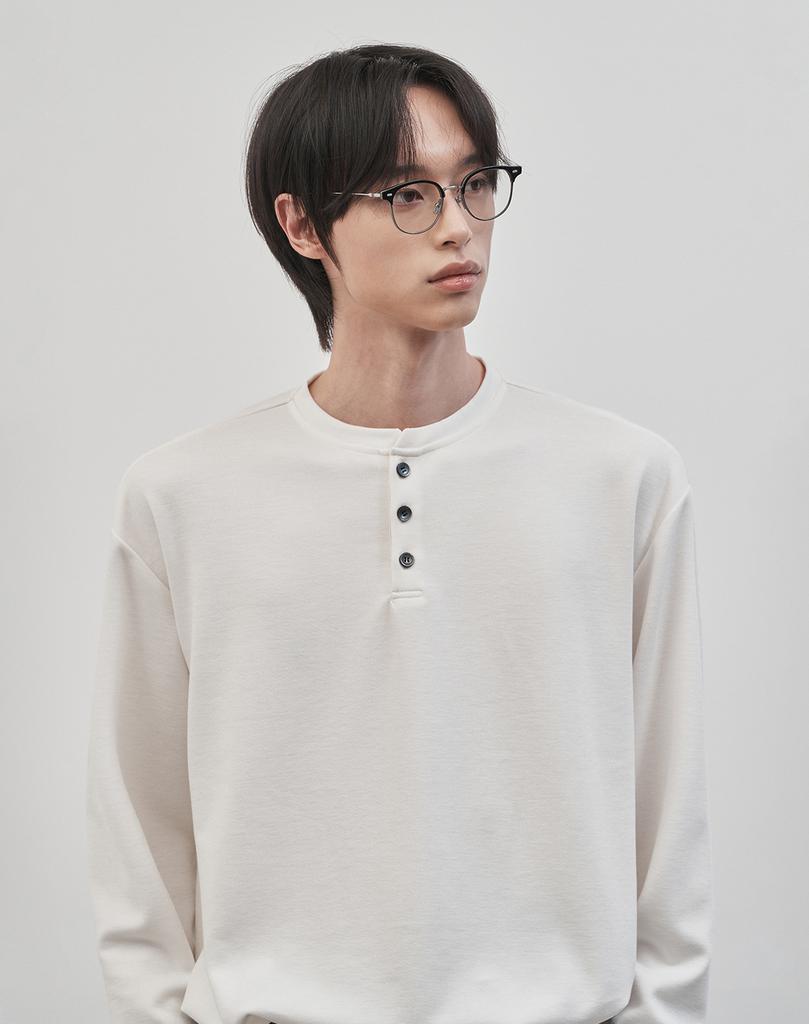 WORK ON BODY OFF Rested Semi-Overfit Henley Neck Knit (4 Colors)