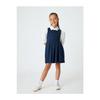 School Dress Pleated Sleeveless Round Neck Cotton