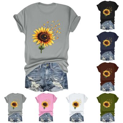 Kind Casual Dagelijks Ronde Hals Bedrukt Kort Mouw T-shirt Letter Top