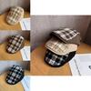Retro Plaid Patchwork Newsboy Cap For Women Spring Summer Fashion Sun Protection