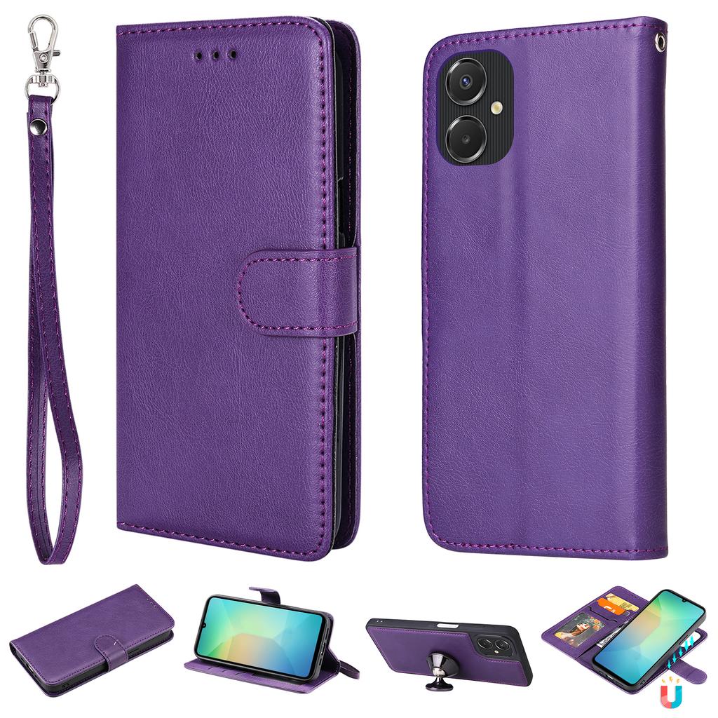 For Samsung Galaxy A06 5G/Galaxy A06 4G Case 2 in 1 Detachable Magnetic Leather Wallet Mobile Cover with Strap