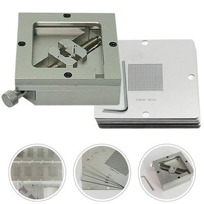 Easy To Use Reballing Kit 90mm Silver Fixture Jig with 10pcs Stencil