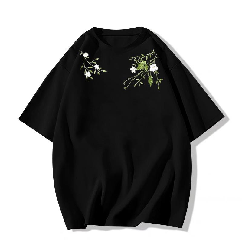 

Женская свободная черная хлопковая футболка оверсайз в американском стиле, лето 2025 XL чёрный