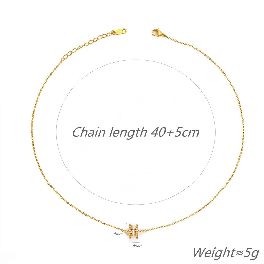 Super Flash Pearl Zircon Small Waist Necklace Titanium Steel Collarbone Chain Women Do Not Fade Gift