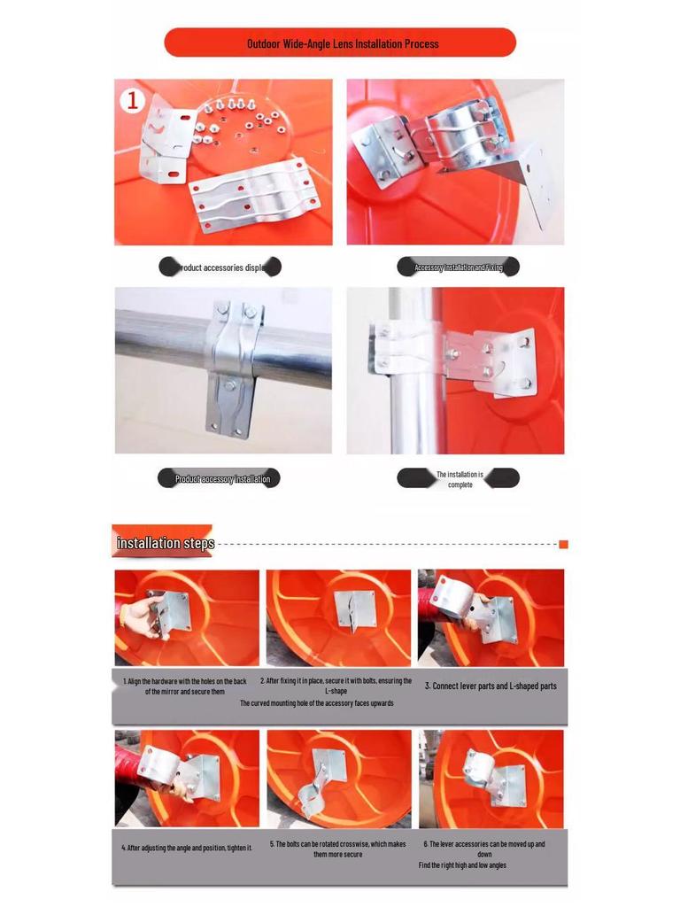 Wide-Angle Road Corner Traffic Mirror - Large Round Convex Reflective Mirror for Intersections