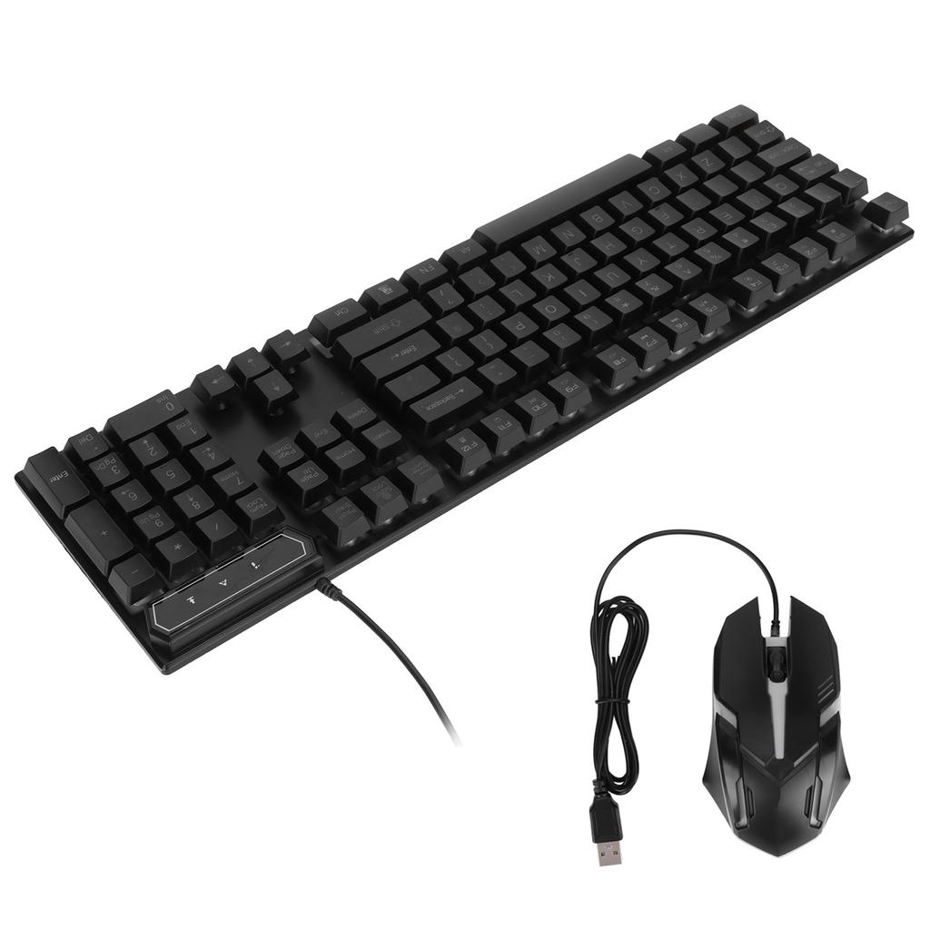 Gaming Keyboard and Mouse Combo 104 Keys Wired USB LED Backlit Ergonomic Quick Response Gaming Mouse and KeyboardD280