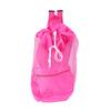 Portable Children Kids Mesh Drawstring Backpack Outdoor Beach Shell Toy Storage Bag (Pink)