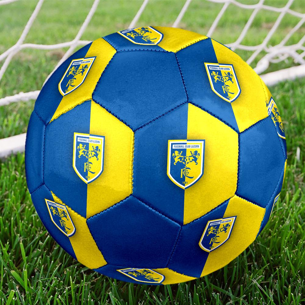 Pallone da Calcetto Indoor FC Luzern Colorato Per Tutte le Età Misura 5 Cucito a Macchina PVC Pronto per la Competizione Resistente Alto Rimbalzo