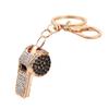 Keychain Alloy Electroplated Whistle Shape Key Chain with Dazzling Colorful Rhinestones Lobster Clasp Key Ring Backpack