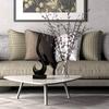 Home Décor Fire Shape Table Decorating Matte Finish Ceramic Figures - (Black)