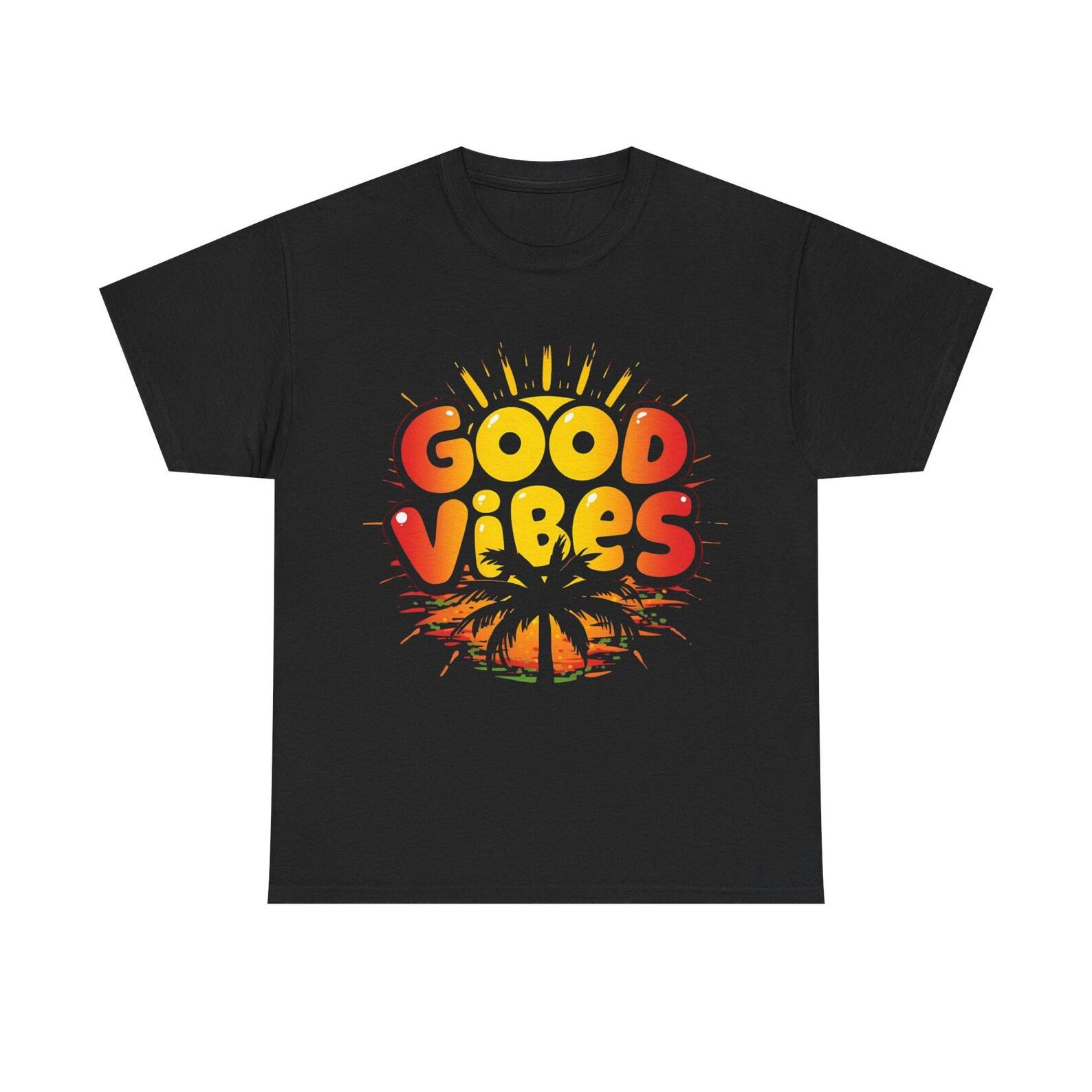 Good Vibes Unisex Cotton Tee: Summer Beachwear, Festival Shirt S