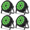U`King 4pcs 200W Aluminum Alloy Par Lights DMX 512 Sound Activated 18X10W RGBW 4in1 LED Par Stage Lights With Flight Case