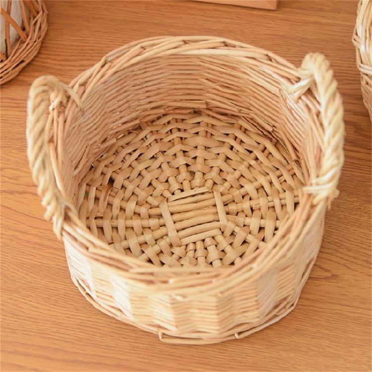 Fruit Bread Basket Breathable Rattan Basket Vegetable Storage Serving Basket for Wedding Home Party Photography