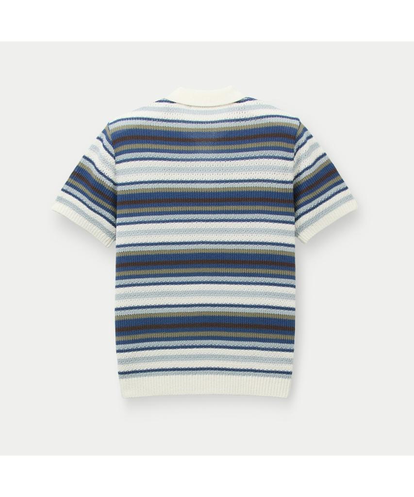 Silijeu Pattern Half Sleeve Polo Sweater Sawam26601Bux