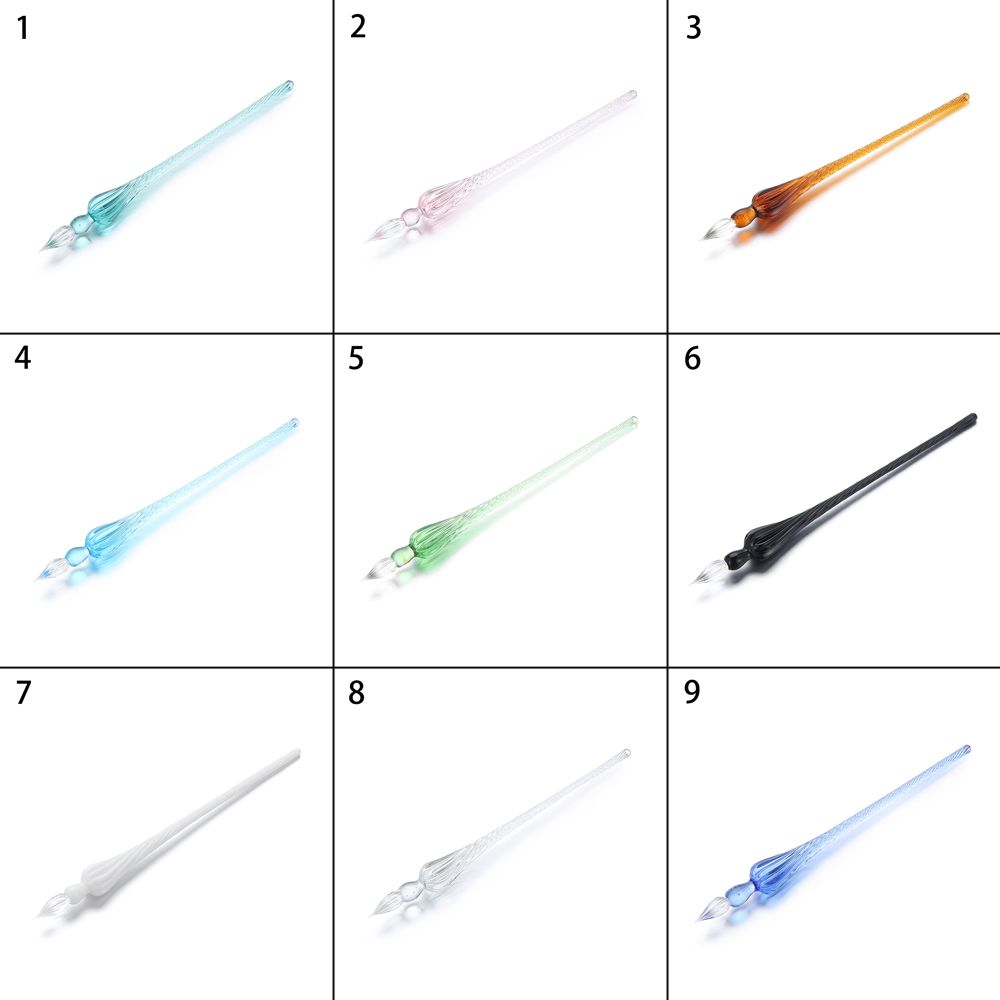 1PC Handmade Calligraphy Writing Signature Glass Dip Pen Painting Supplies Fountain Pen Filling Ink
