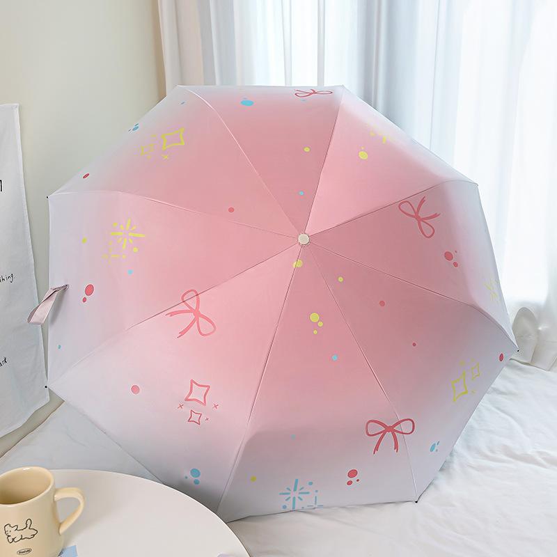Small fresh eight-bone vinyl parasol cute cartoon red nose sun umbrella