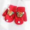Bell Snowman Christmas Kids Mittens Full Fingers Gloves Women Knitted Gloves Santa Claus Printed