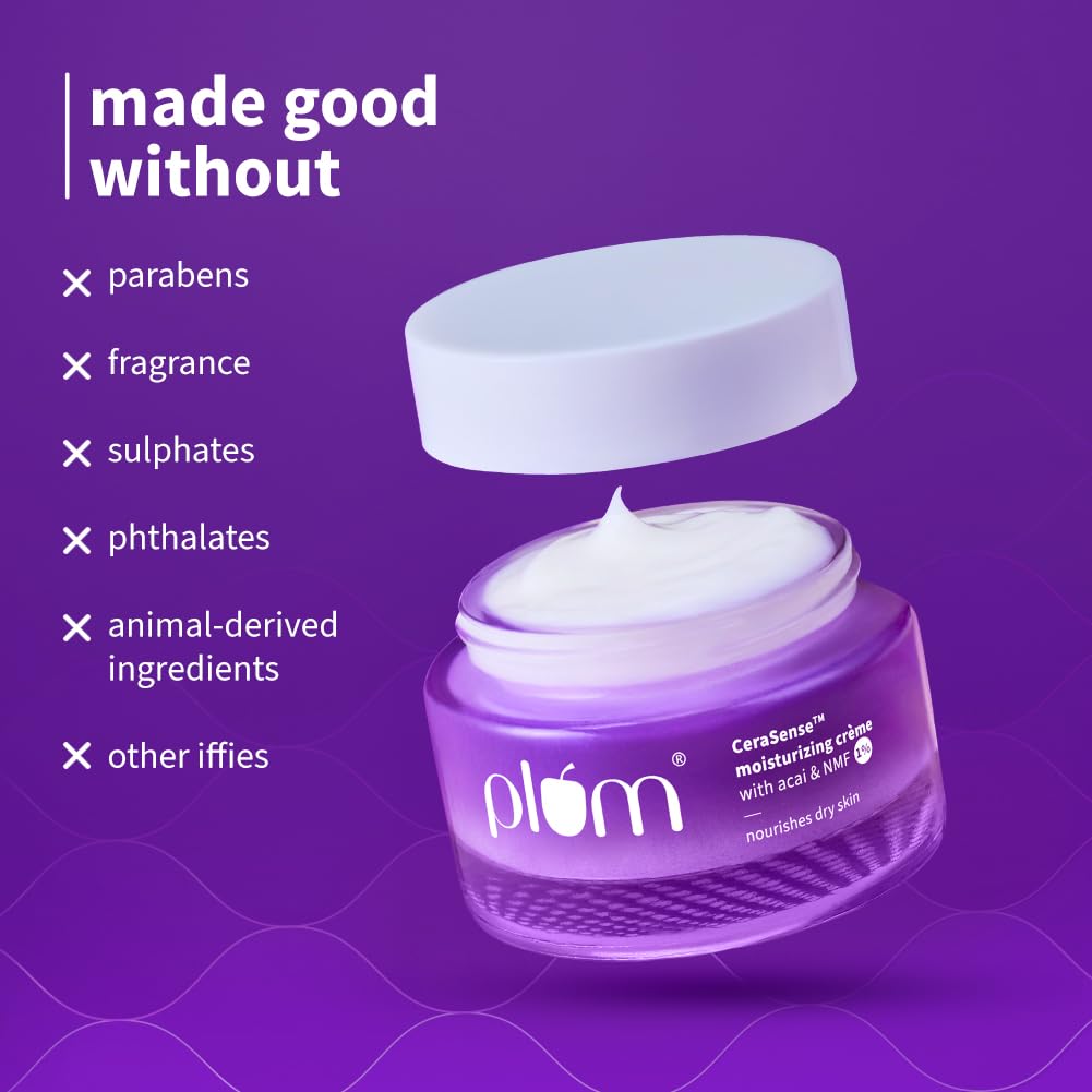Plum CeraSense Moisturizing Crème 25g Pack | 72Hr Hydration & Barrier Repair for Dry Normal Skin