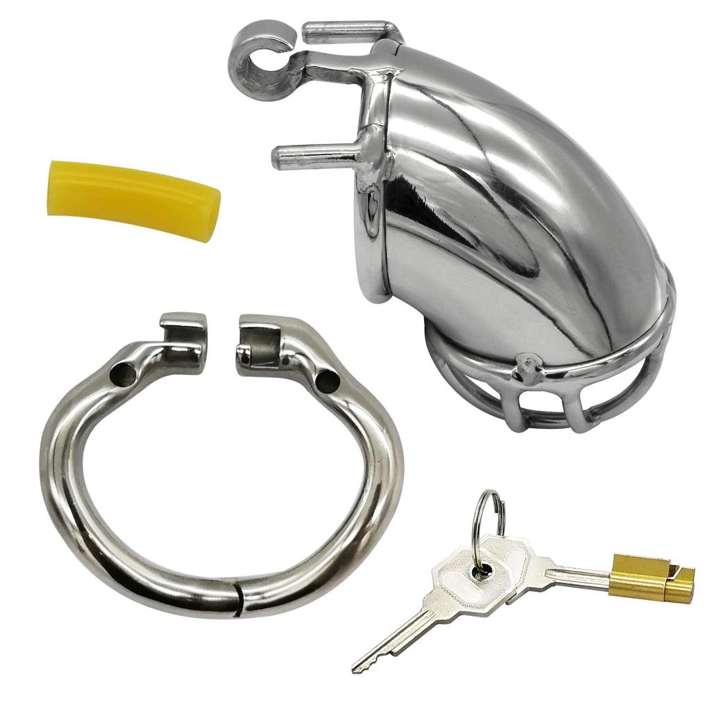 Ergonomické zařízení pro mužskou cudnost Stealth Lock z nerezové oceli, klec na penis, zámek na penis, erekční kroužek, pás cudnosti, S057